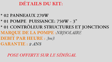 Promo kit pompage solaire 10 m3 par jour HMT jusqu à 30m - solairesenegal